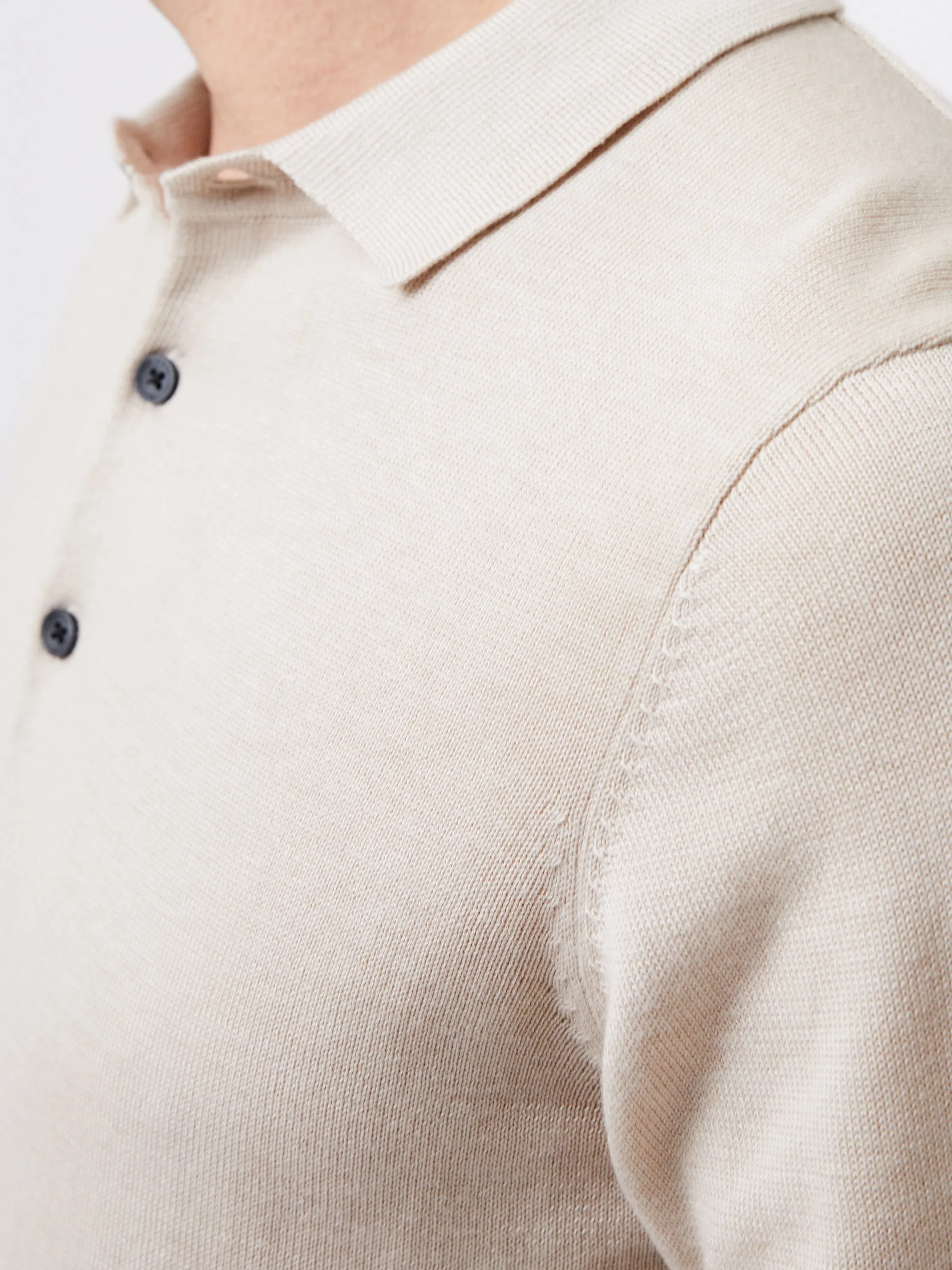 3 Button Knit Polo Shirt