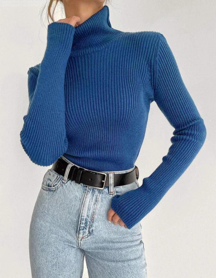 Basic Turtleneck Women Sweaters Tops Slim Women Pullover Knitted Sweater Jumper Soft Warm Pull