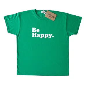 Be Happy Unisex Green Kids T-shirt