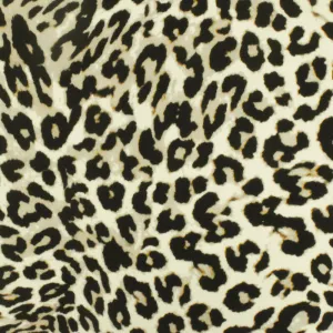 Beige-Black-Ivory Famous Designer Cheetah Print Viscose Crepe Faille Fabric