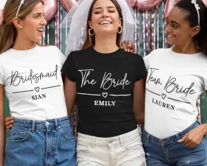 Bespoke Hen Do Tees - Rose Gold Print - Bride & Bridesmaid