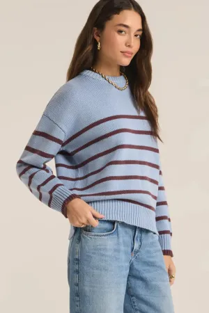 Boyfriend Stripe Sweater - Light Denim