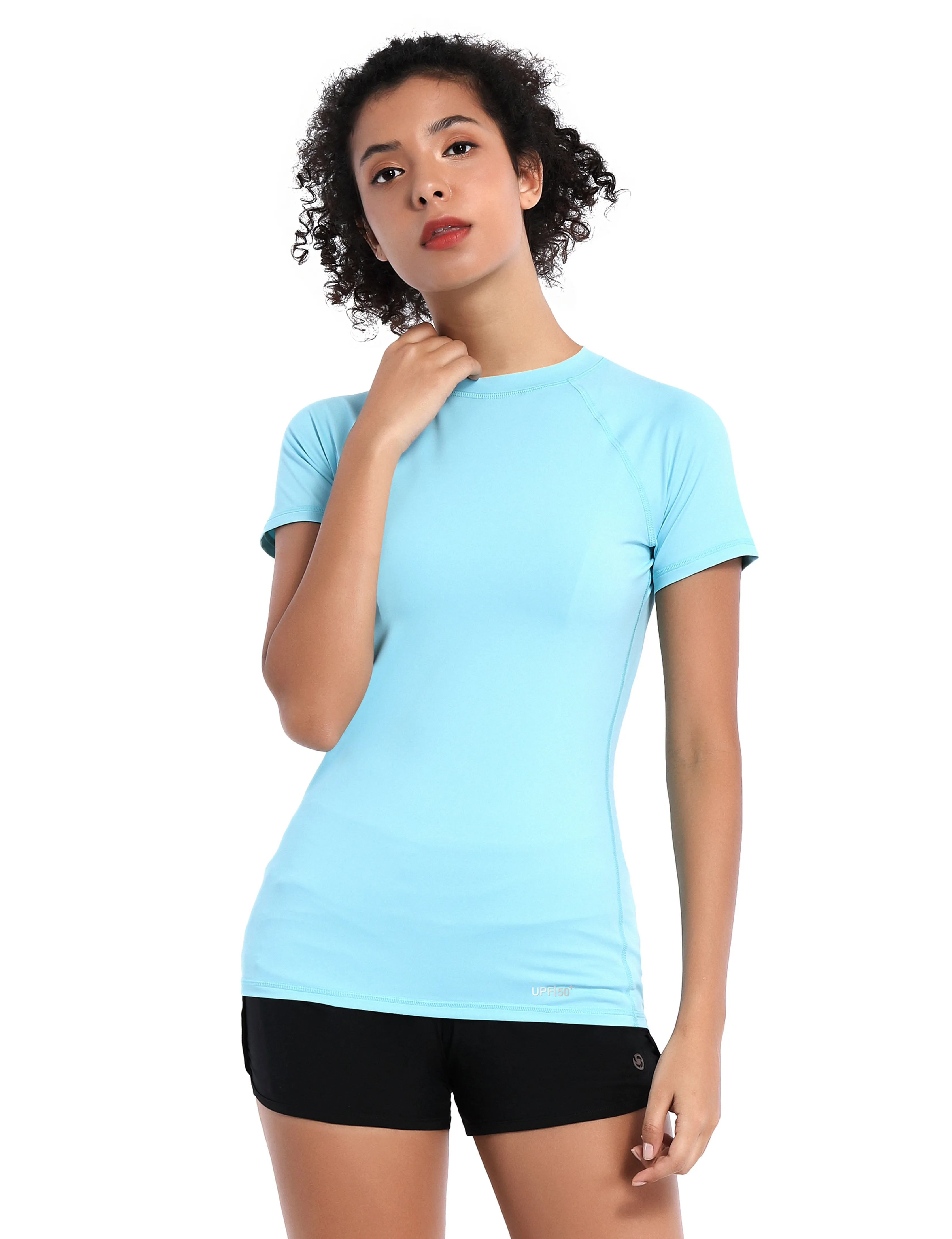 BUBBLELIME 84P/16S Short Sleeve Rashguard for Women_Tall Size