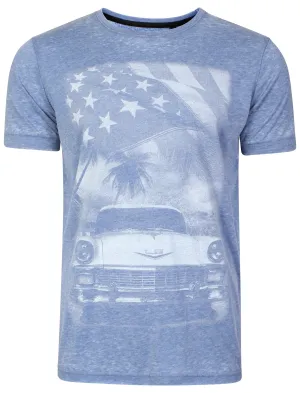 Carburn Burnout T-Shirt in Federal Blue - Dissident