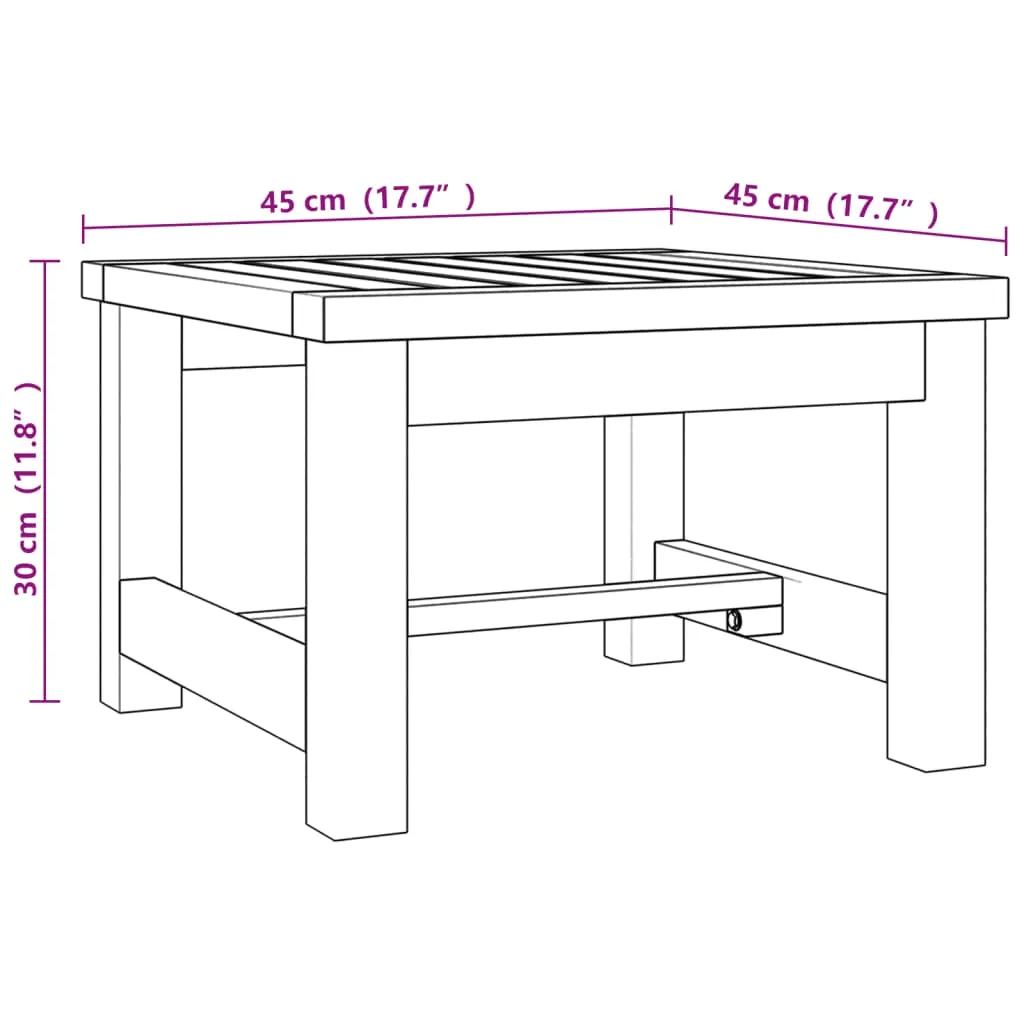 Coffee Table 17.7"x17.7"x11.8" Solid Wood Teak