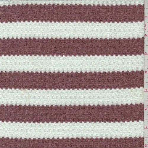 Copper Red Stripe Bubble Thermal Knit Fabric