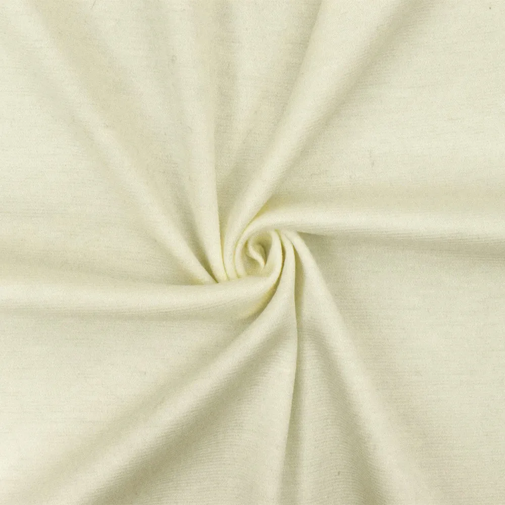 Cream Ivory Solid Stretch Polyester Double Knit Fabric