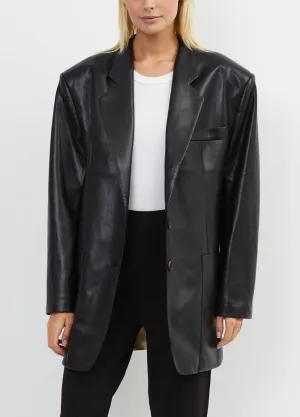 Evan Oversized Faux-leather Blazer