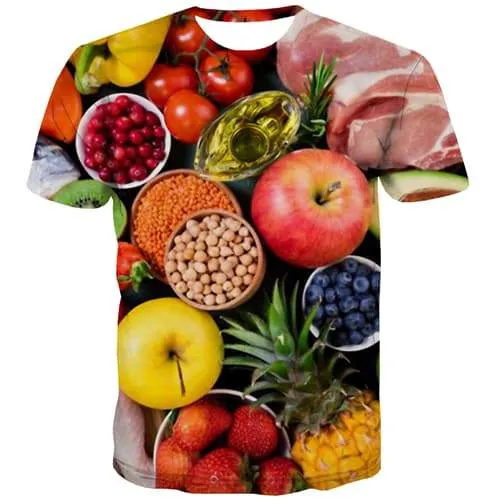 Fruit T shirts Men Food Tshirt Printed Funny Tshirts Novelty Harajuku T-shirts Graphic Street T shirts Funny Short Sleeve