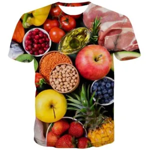 Fruit T shirts Men Food Tshirt Printed Funny Tshirts Novelty Harajuku T-shirts Graphic Street T shirts Funny Short Sleeve