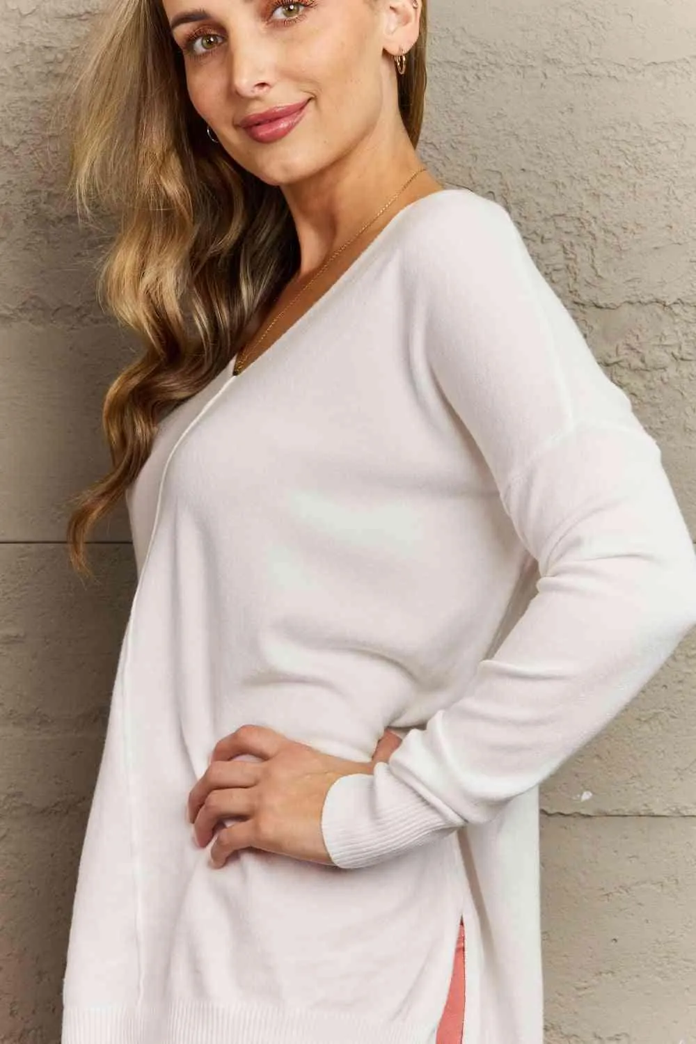 Full Size Center Seam Tunic Sweater