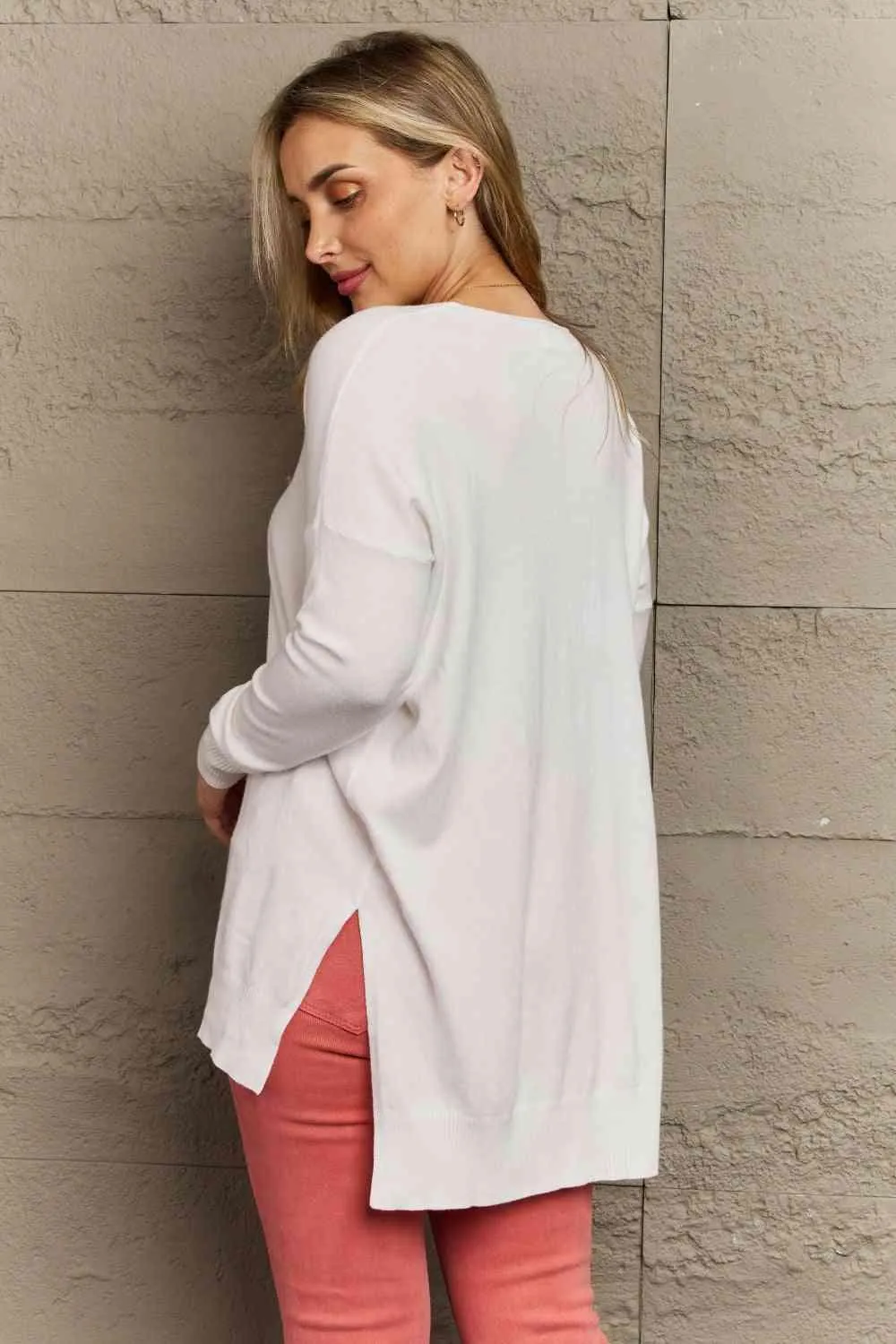 Full Size Center Seam Tunic Sweater