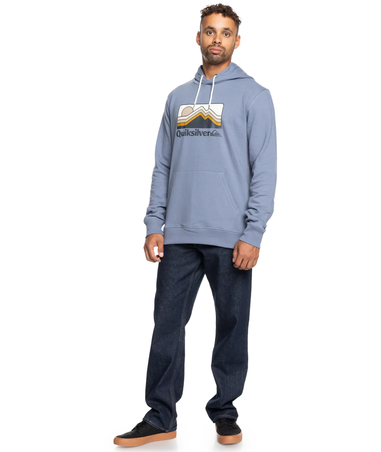 Gradient Mountains Hoodie in Flint Stone