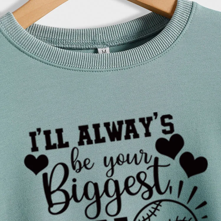 I'LL ALWAY'S BE YOUR CREW NECK LETTERS LOVE LOVE SLEEVE DRESS WOMEN