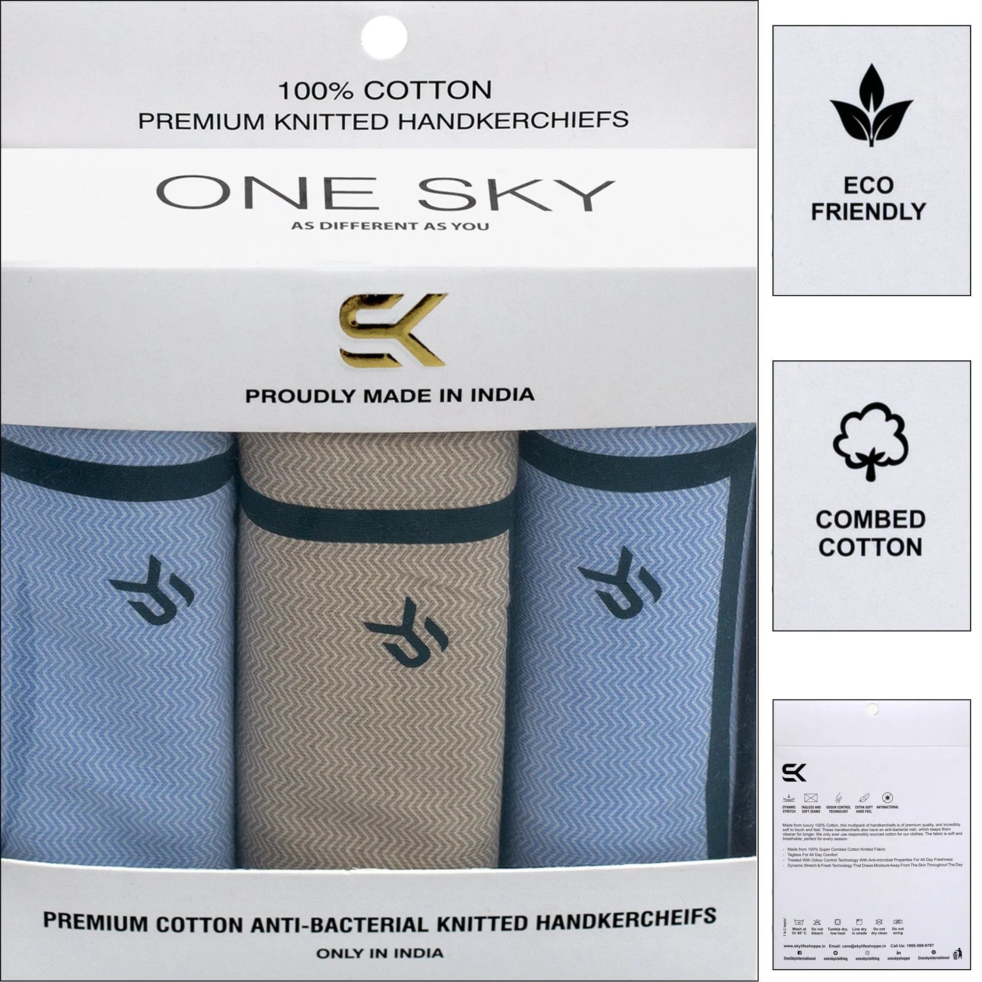 Men Pure Cotton Multi Handkerchief