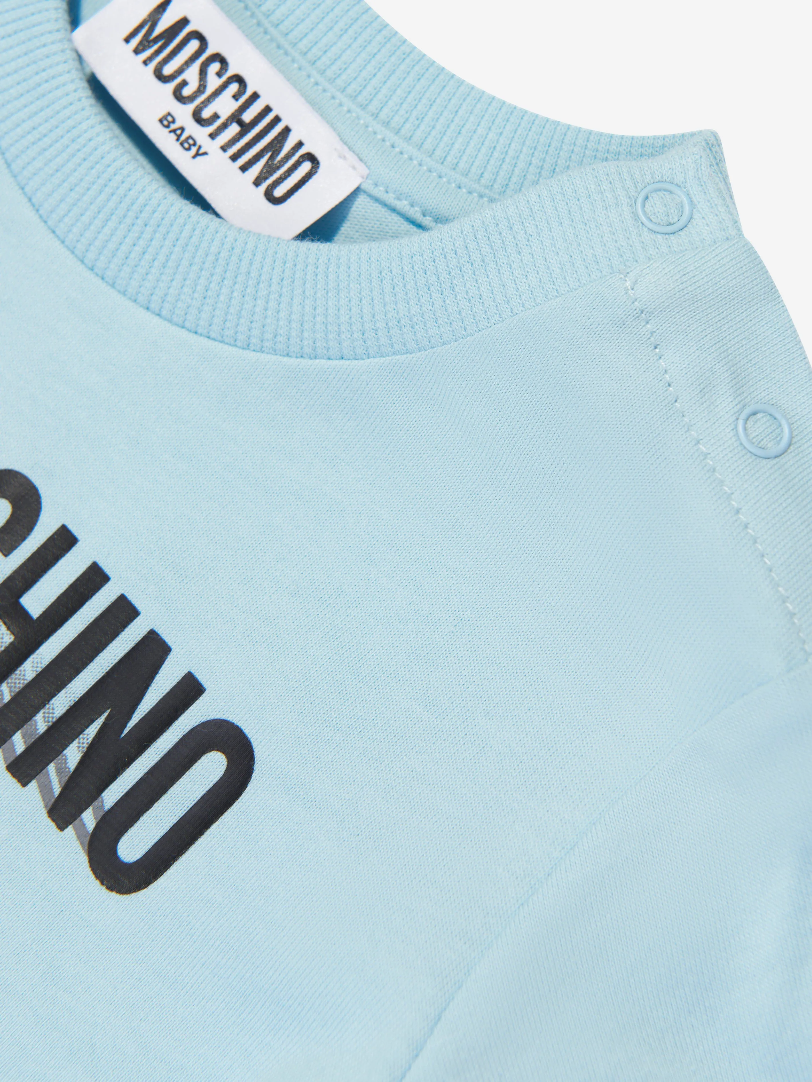 Moschino Baby Long Sleeve Logo T-Shirt in Blue