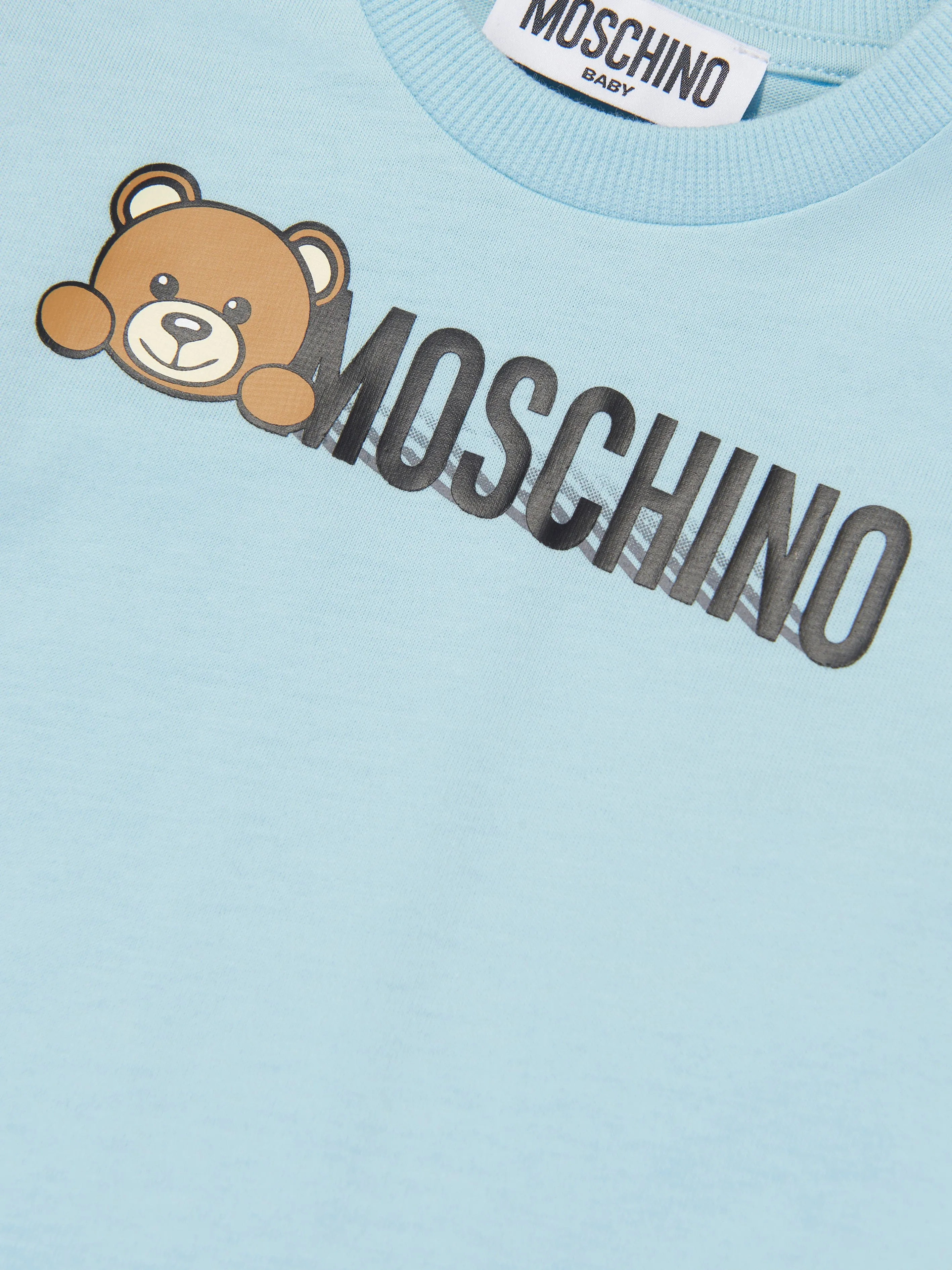 Moschino Baby Long Sleeve Logo T-Shirt in Blue