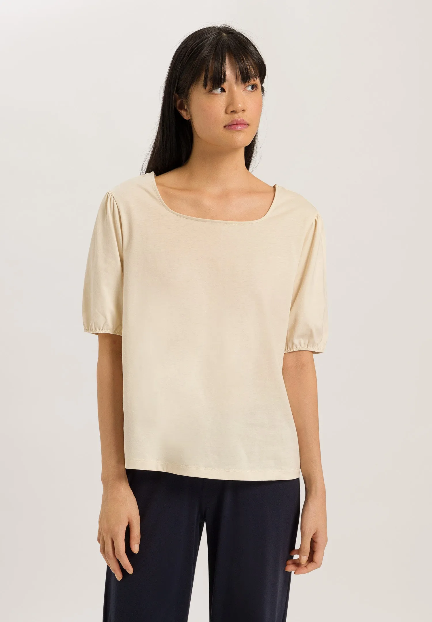 Natural Shirt Organic Cotton Square Neck Top | Warm Sand 78807-1200