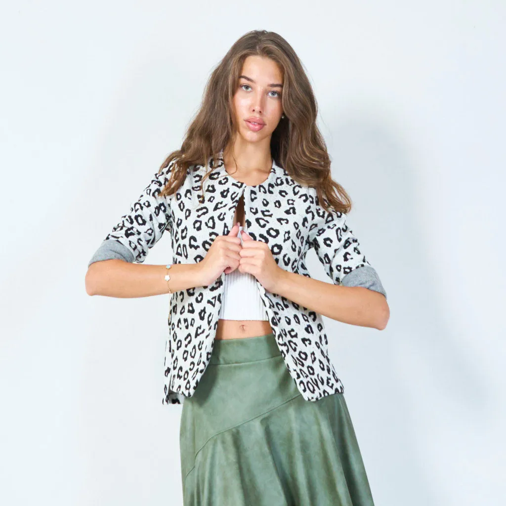 Open front leopard cardigan wholesale