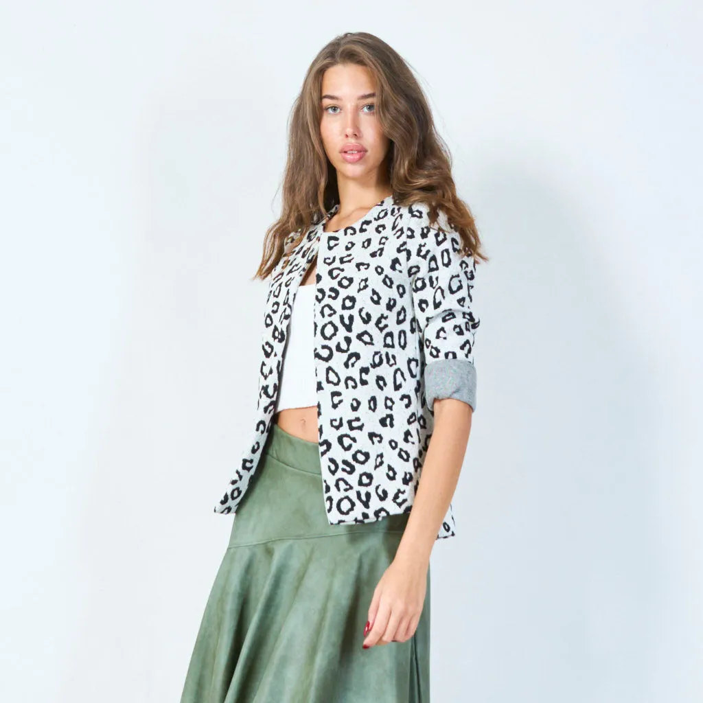 Open front leopard cardigan wholesale