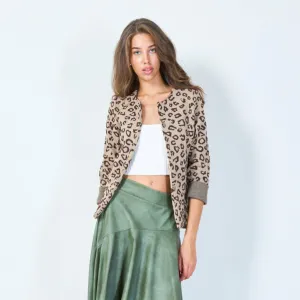 Open front leopard cardigan wholesale