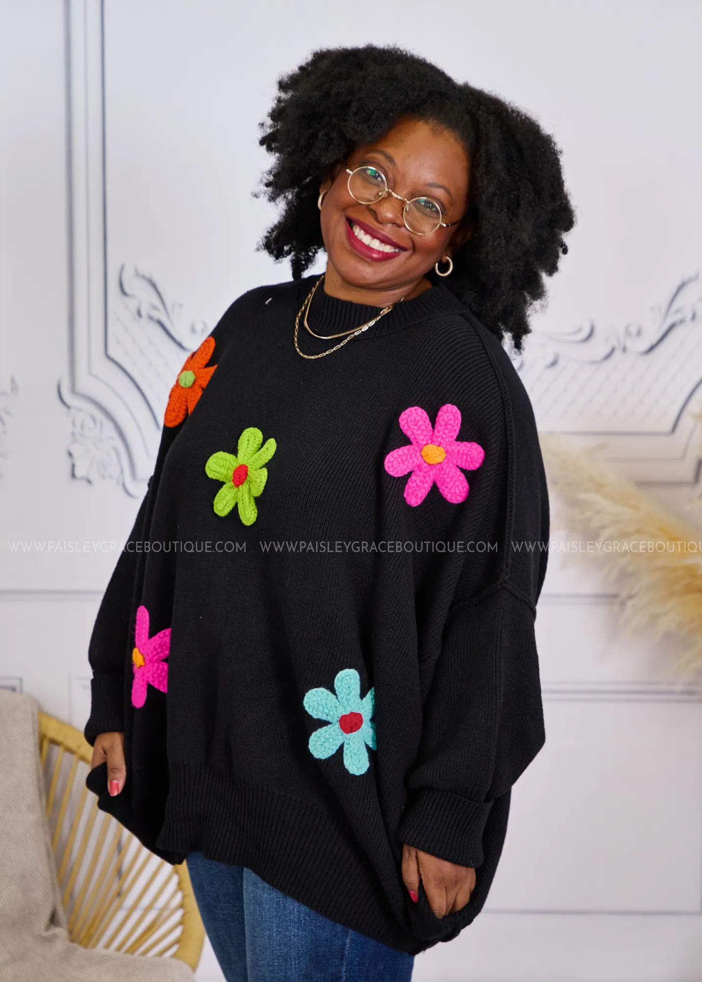 Petal Keepsake Sweater - Black