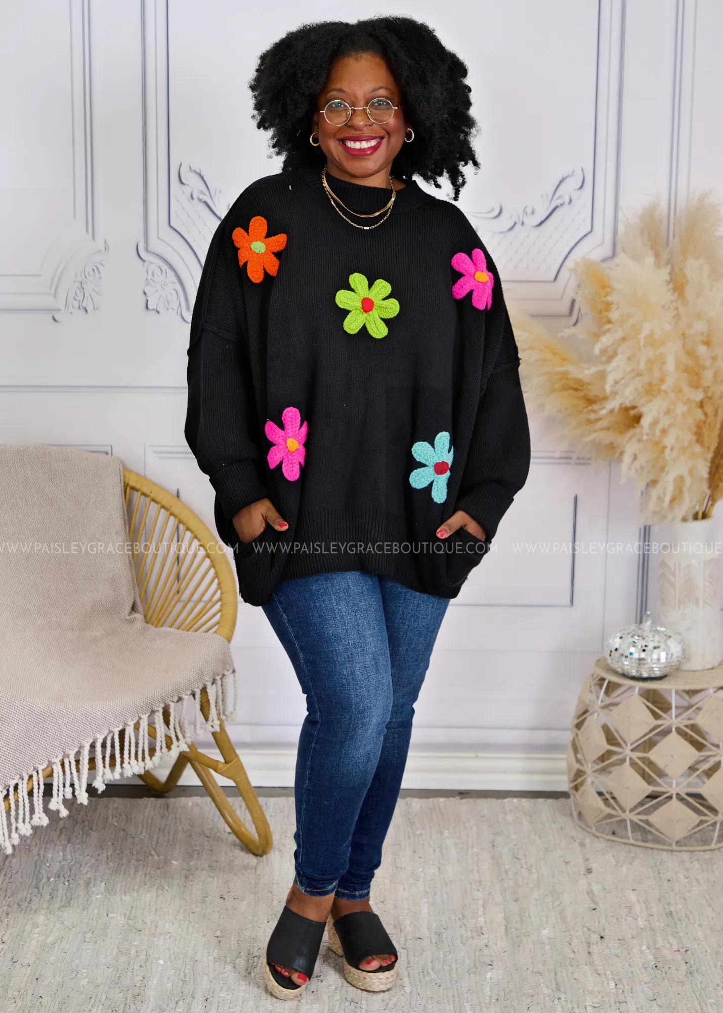 Petal Keepsake Sweater - Black