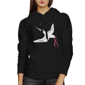 Pink Ribbon And Swallows Birds Hoodie