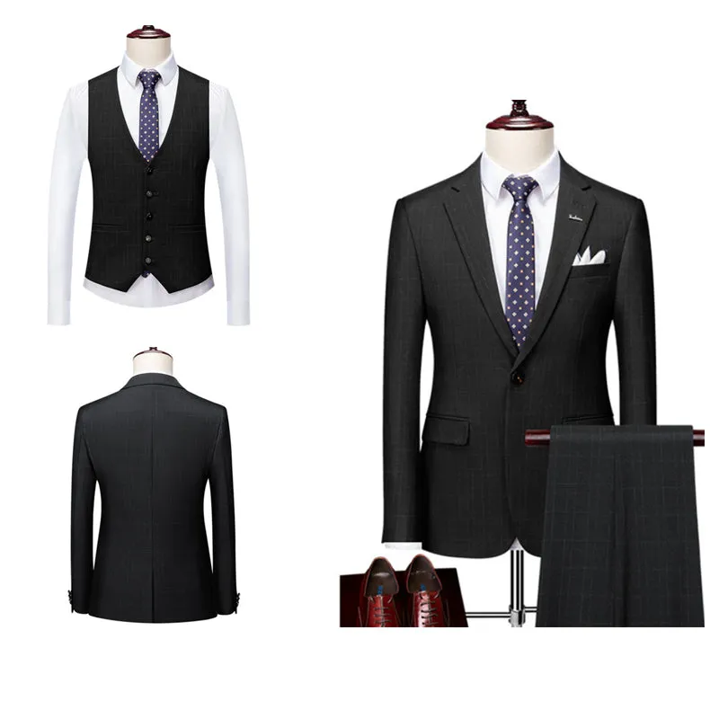 Posh Men's 3 Pieces Suit Smart Fit One Button Tuxedo Set Wedding and Party Dress | 96031-A418