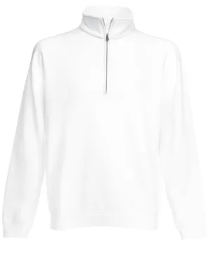 Premium 70/30 zip-neck sweatshirt | White