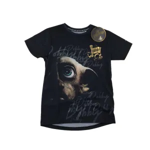 Primark t-shirt 7-8 years black Harry Potter Dobby short sleeve