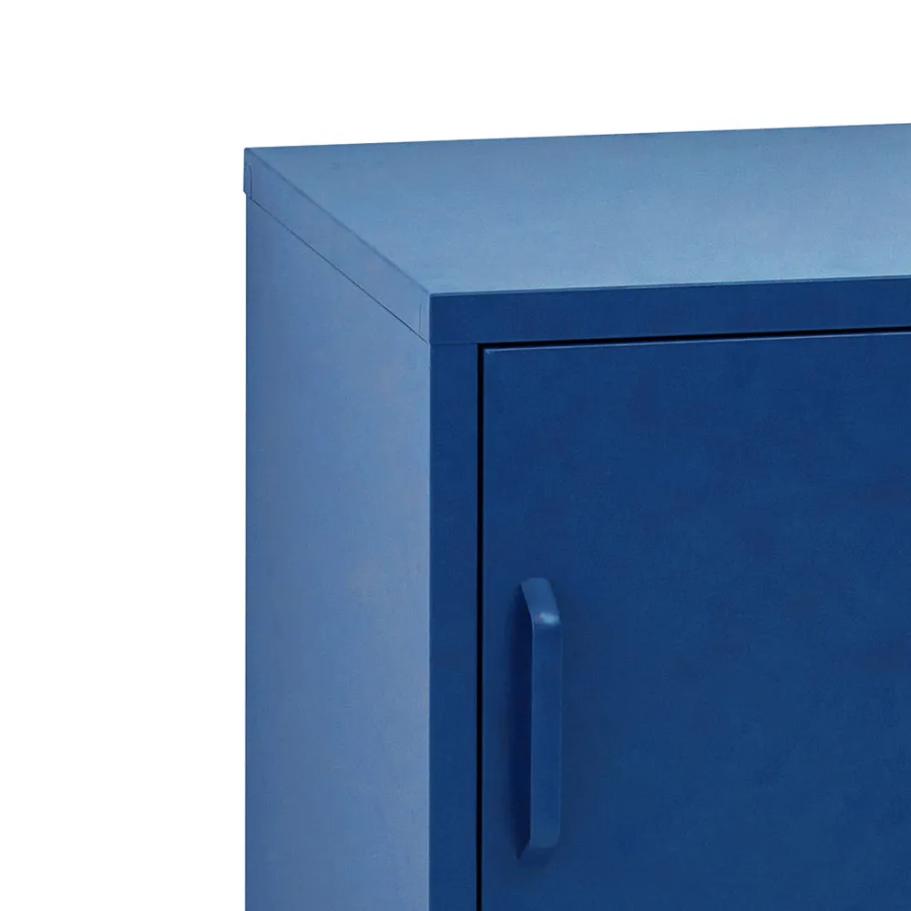 Quesnel Bedside Table Metal Cabinet - Blue