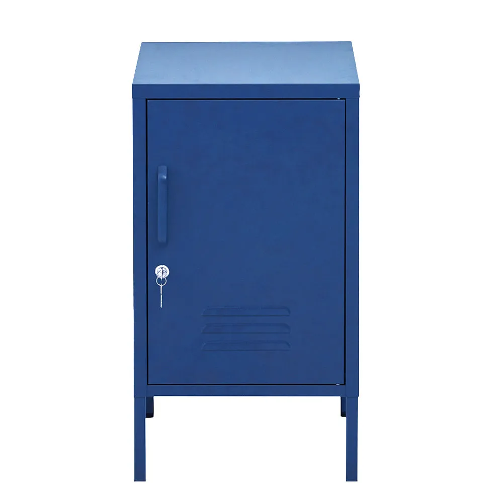 Quesnel Bedside Table Metal Cabinet - Blue