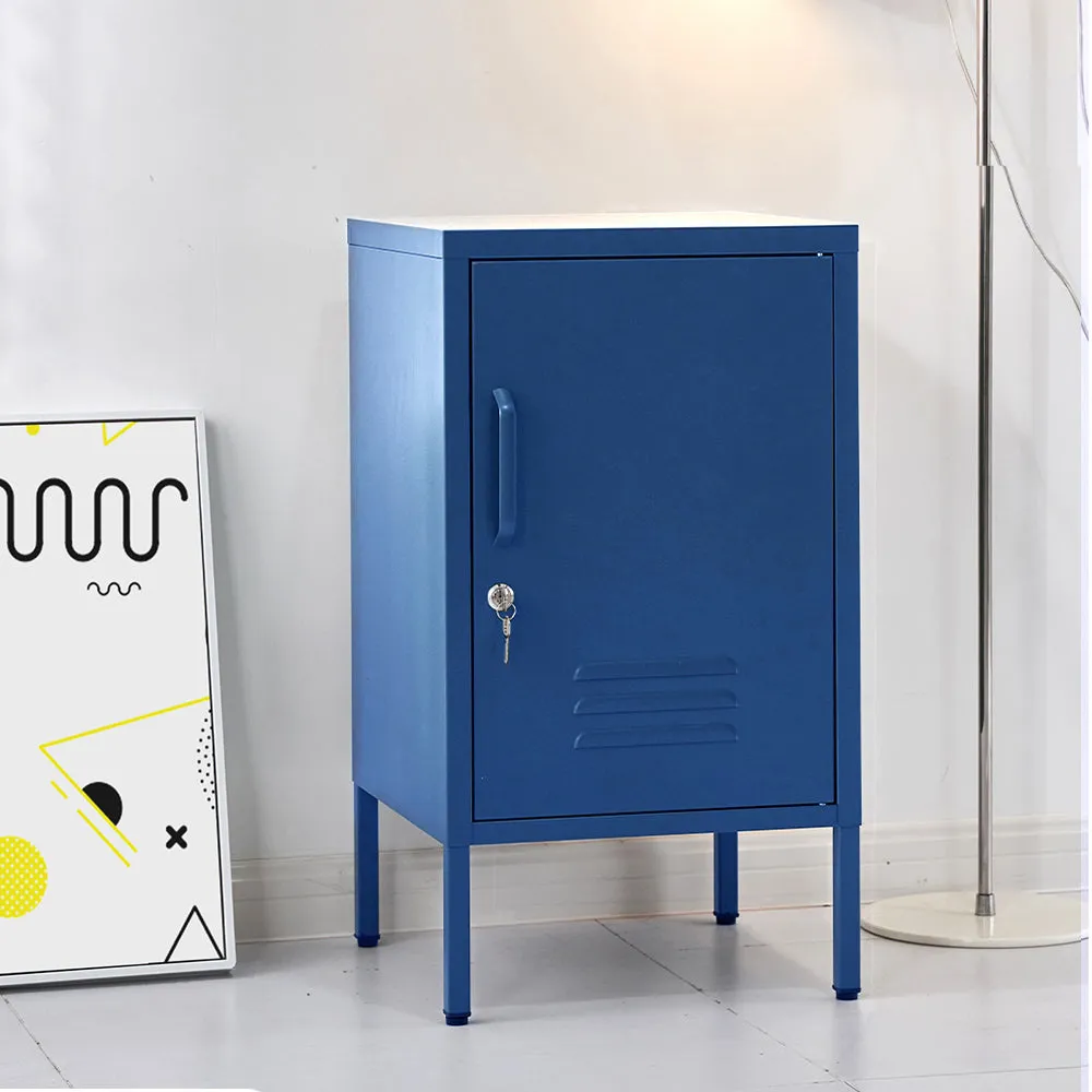 Quesnel Bedside Table Metal Cabinet - Blue