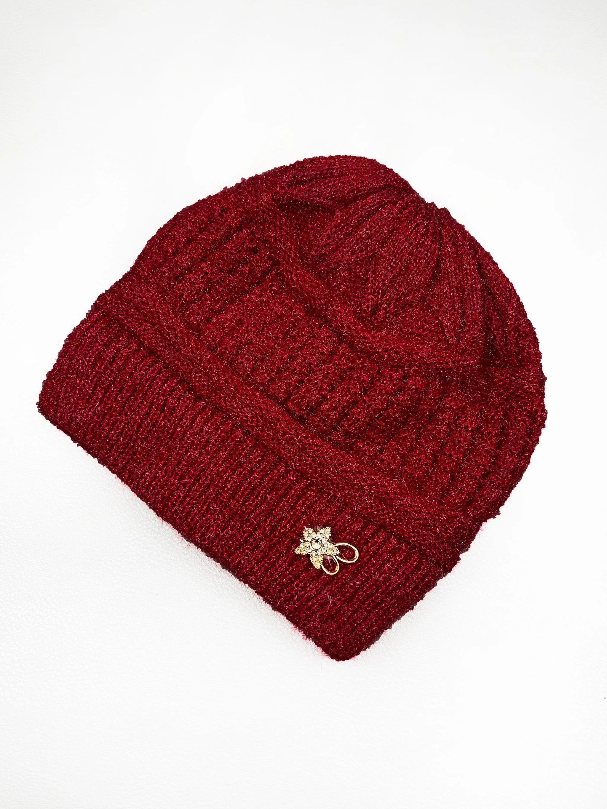 Red Beanie Winter Cap For Women's/Girls WWC09