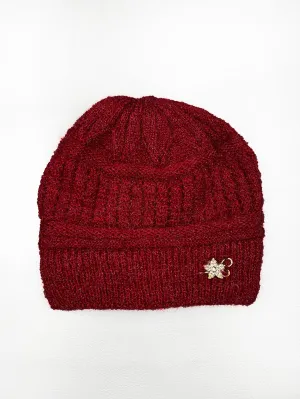 Red Beanie Winter Cap For Women's/Girls WWC09