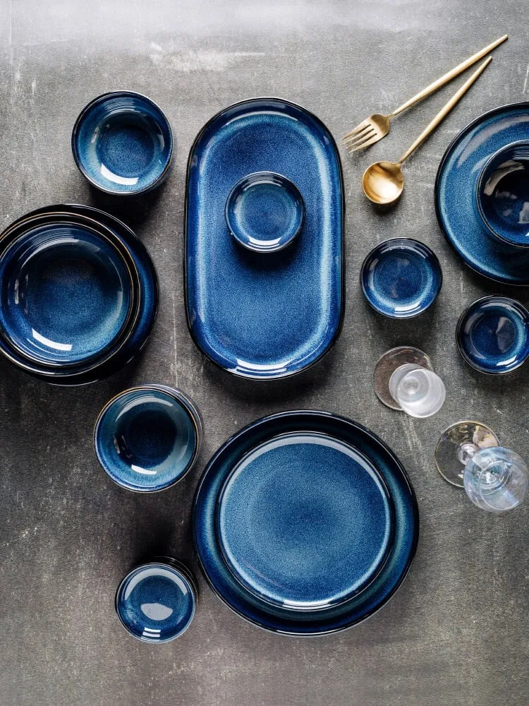 Rio Blue Glazed Porcelain Plates