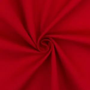 Royal Red Solid Stretch Cotton Poplin Woven Fabric