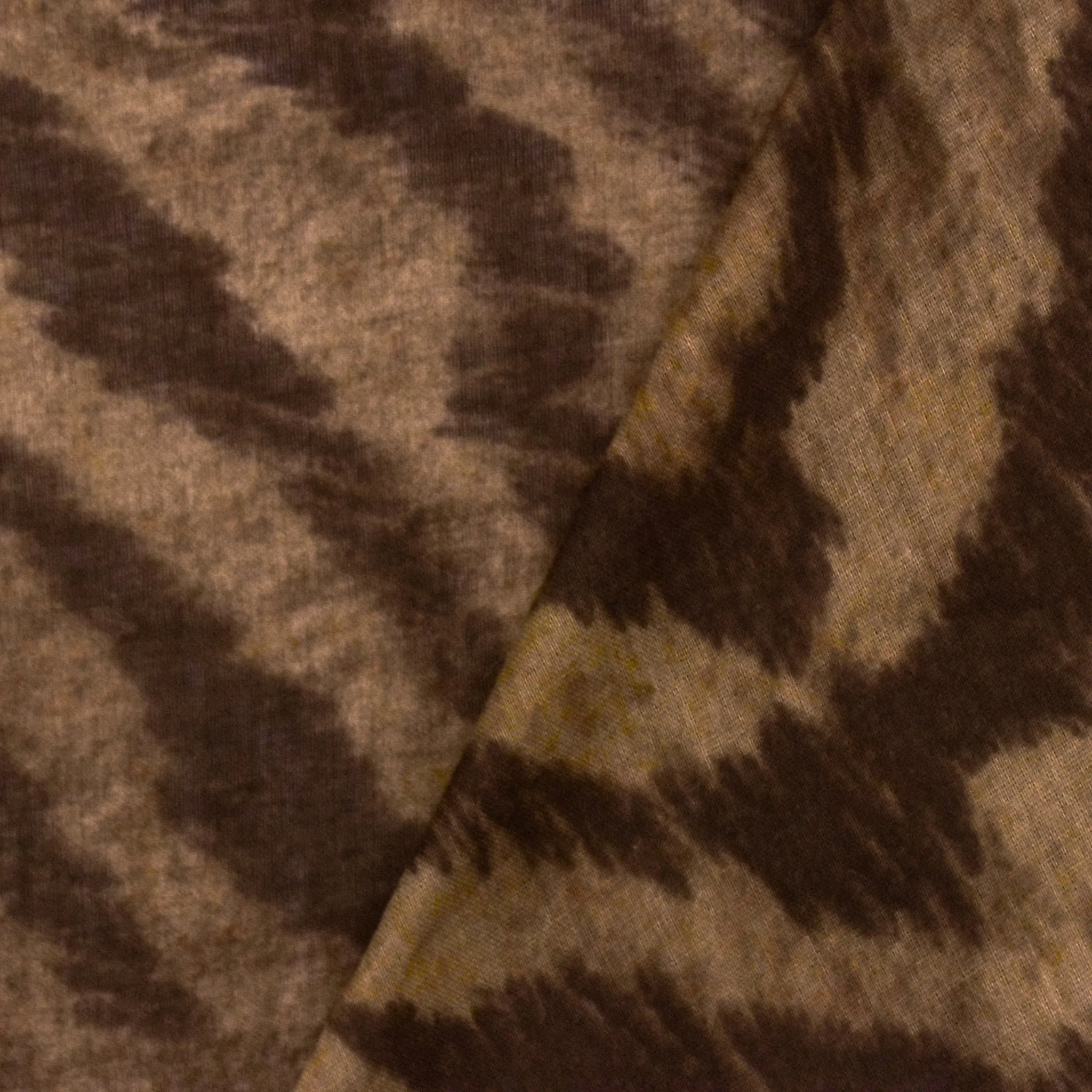 Sand Brown-Multi Tiger Printed Cotton Lawn Woven Fabric