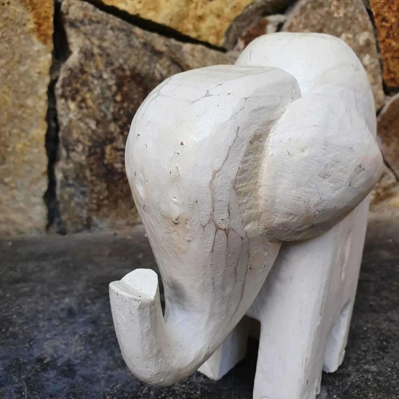 Small Carved Wooden Baby Elephants