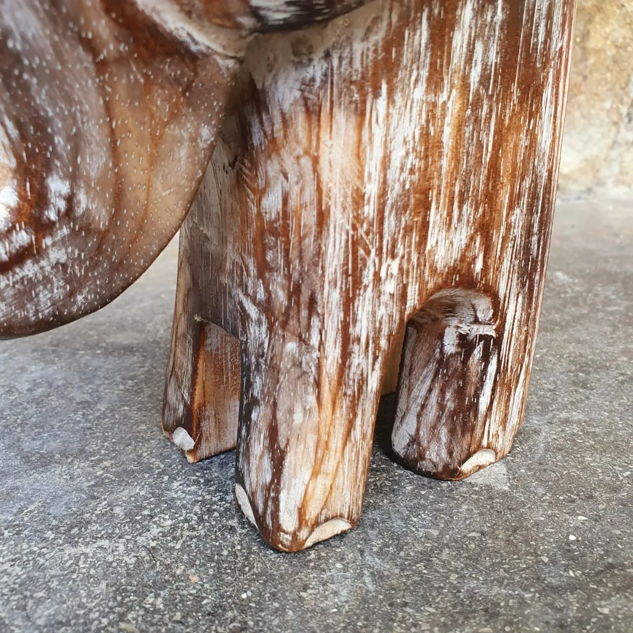 Small Carved Wooden Baby Elephants