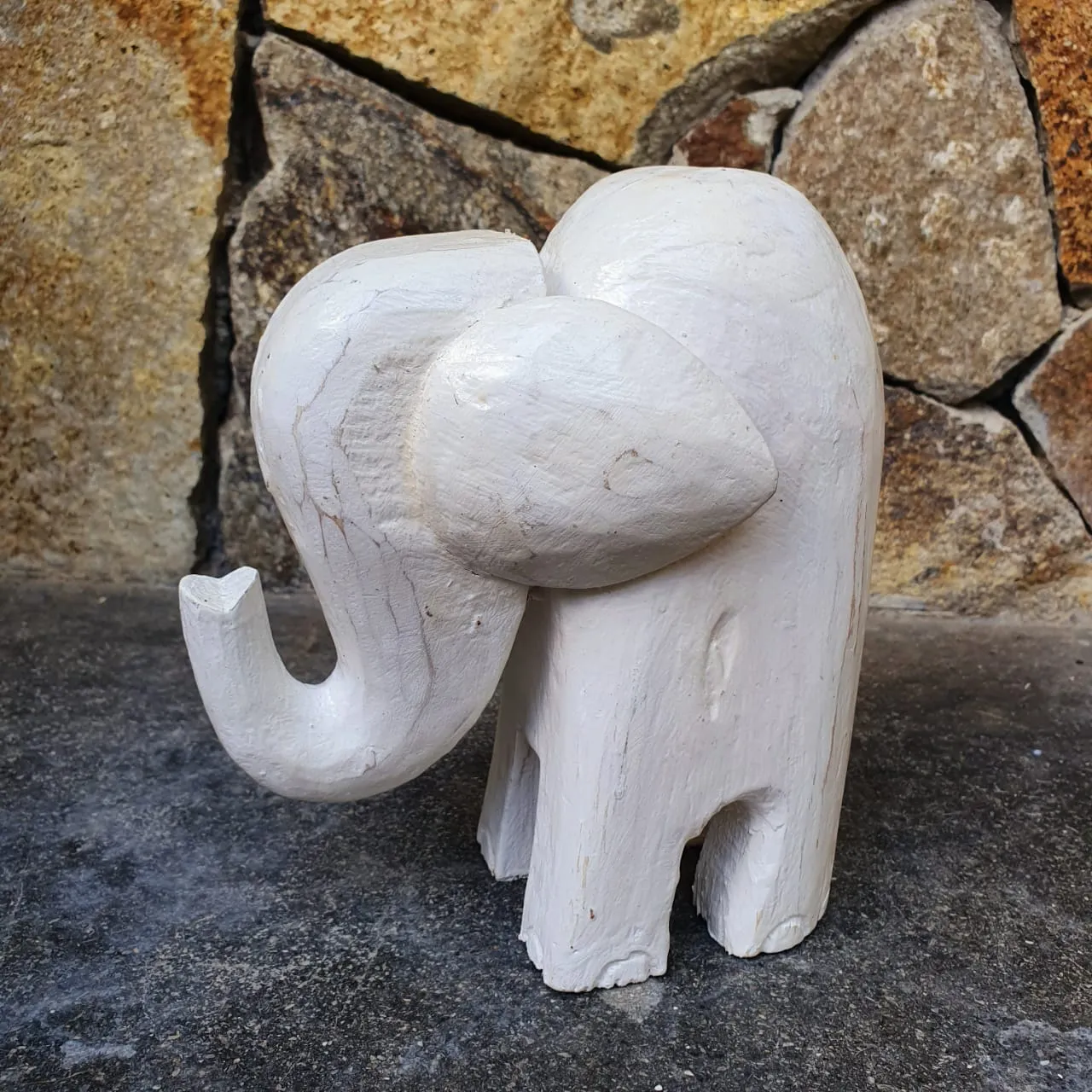 Small Carved Wooden Baby Elephants