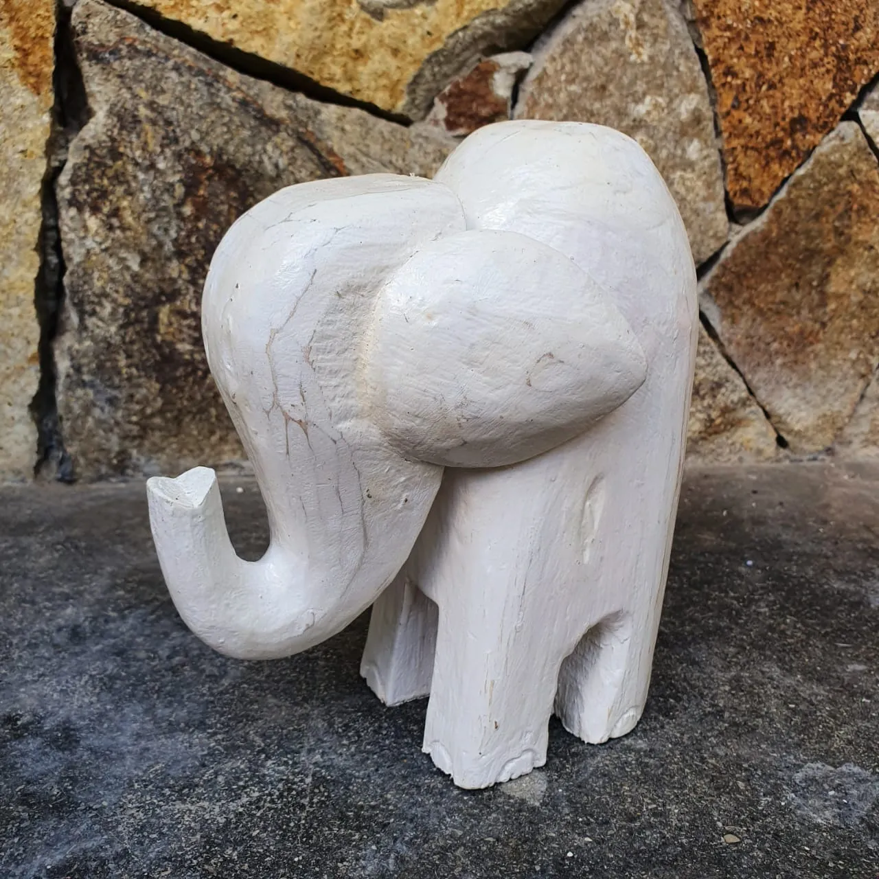 Small Carved Wooden Baby Elephants