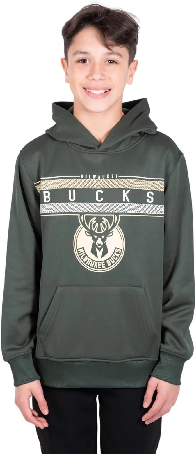 Ultra Game NBA Official Youth  Super Soft Showtime Pullover Hoodie Sweatshirt, Milwaukee Bucks, Team Color|Milwaukee Bucks