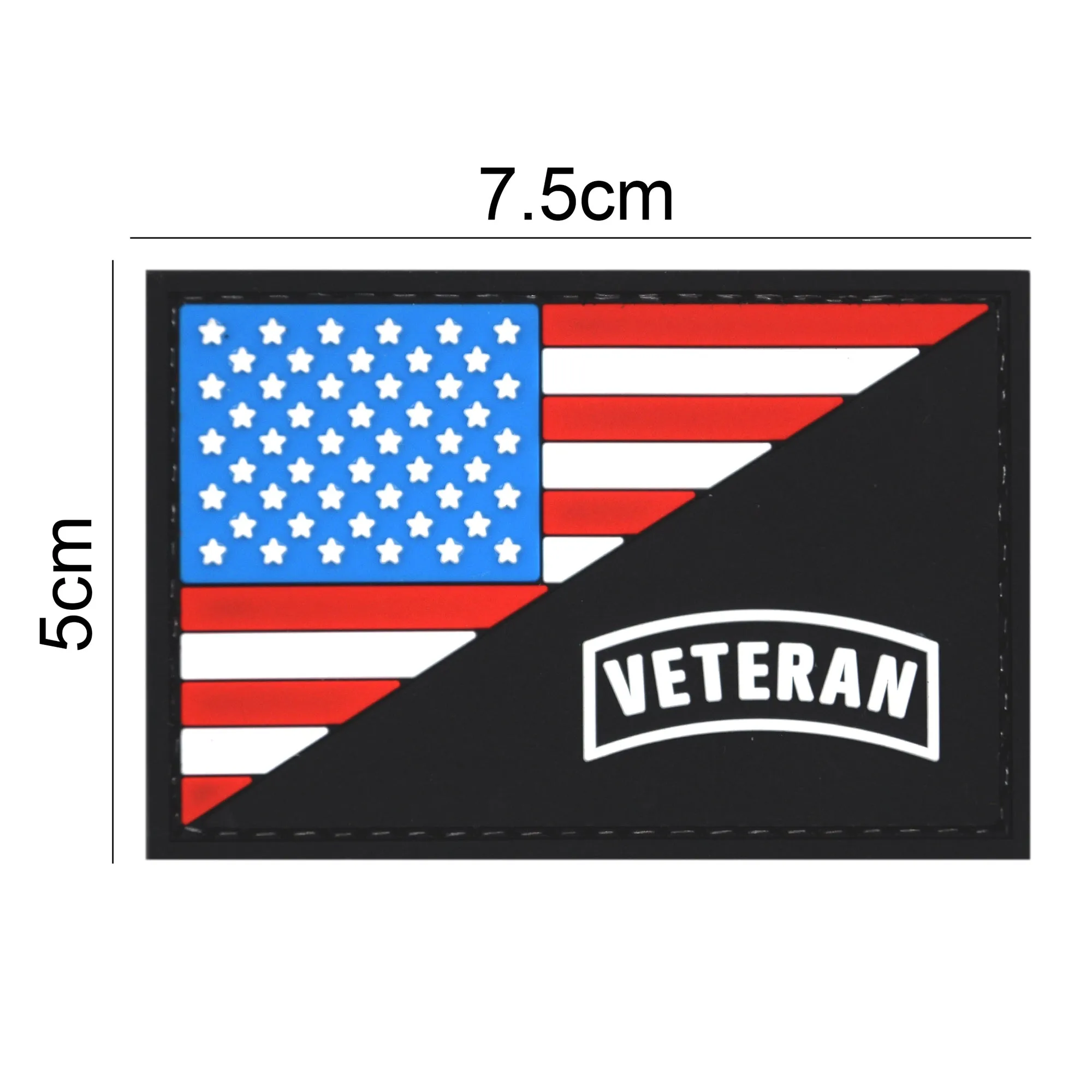 US Flag Veteran Patch Black