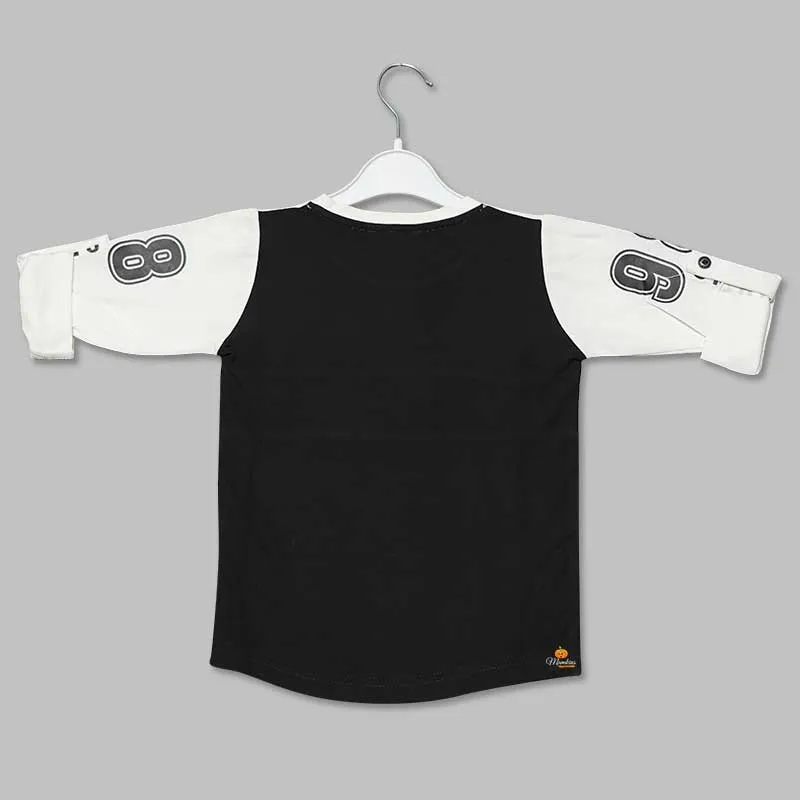 White Black Printed T-Shirts for Boys