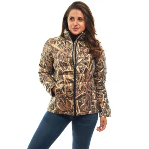 Women's Mossy Oak Down Puffer Jacket Shadow Grass Blades Camo