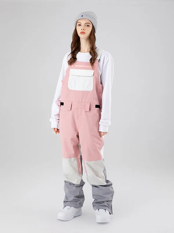 Women's Searipe Mountain Discover Colorblock Snow Pants Coverall Bibs