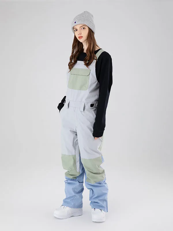 Women's Searipe Mountain Discover Colorblock Snow Pants Coverall Bibs