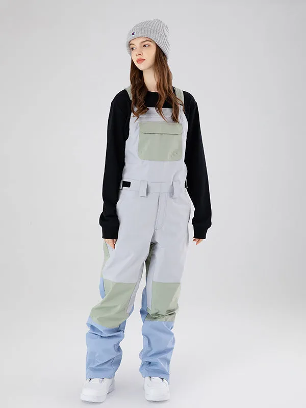 Women's Searipe Mountain Discover Colorblock Snow Pants Coverall Bibs